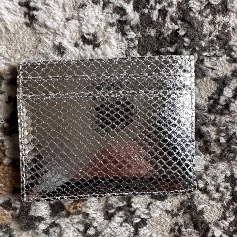 Ted Baker Silver Textured Card Holder - Picture 2 of 3